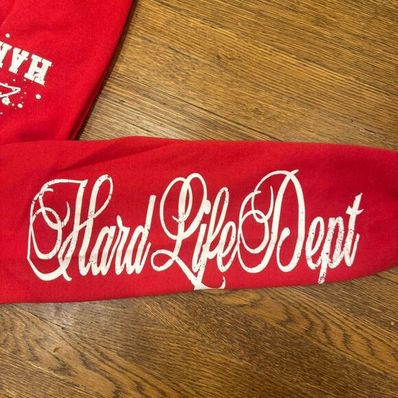 (S) Hardlife University Hoodie - Red (New with TAGS) - Picture 5 of 6